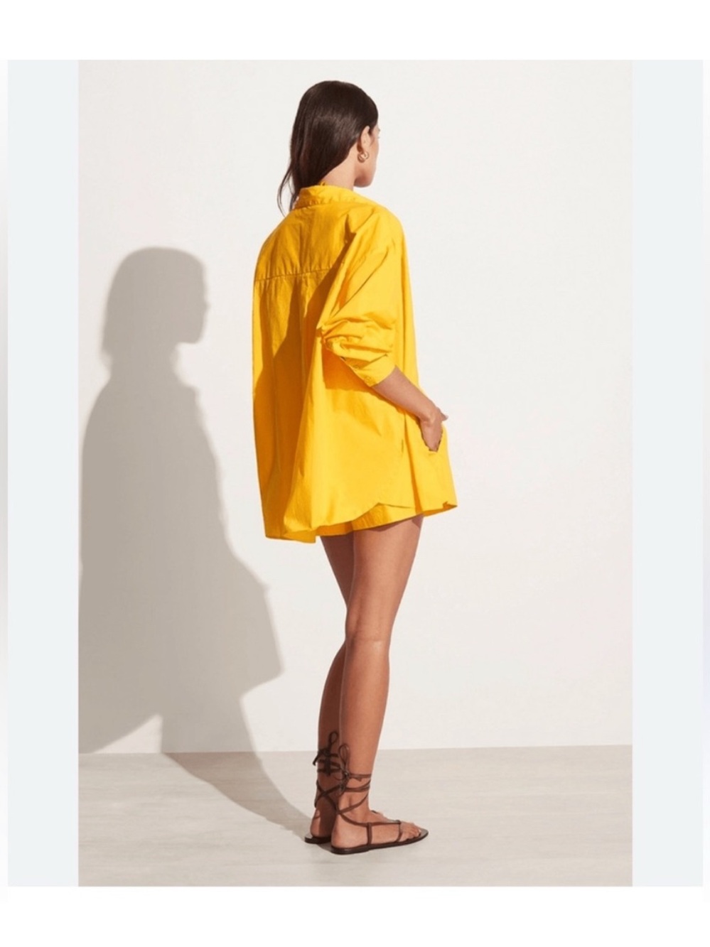 faithfull the brand Women's yellow button down top (WILL STEAM BEFORE SHIPPING)